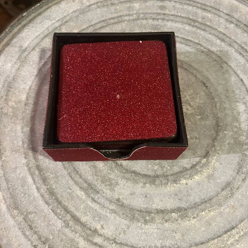 Red sparkle coaster set (6)